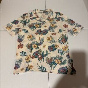 Universal Studios Jurassic World Button Down Floral Print Hawaiian Shirt Men’s L